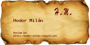Hodor Milán névjegykártya