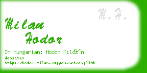 milan hodor business card